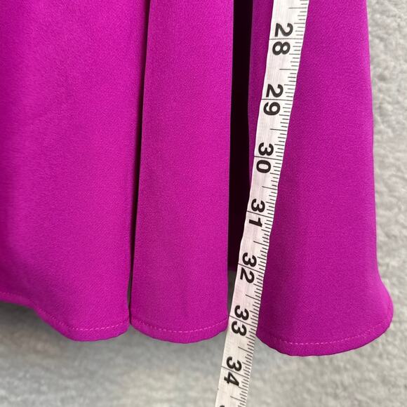 Black Halo Bambi Mini Dress Puff Sleeve Pleated Skirt Pockets Orchid Size 6 NWOT - Picture 5 of 10